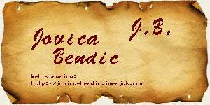 Jovica Bendić vizit kartica